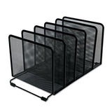 Deluxe Mesh Stacking Sorter, 5 Sections, Letter To Legal Size Files, 14.63" X 8.13" X 7.5", Black