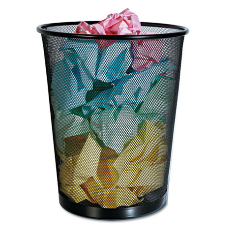 Mesh Wastebasket, 18 Qt, Black