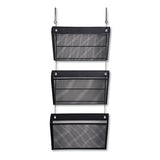 Mesh Three-pack Wall Files With Hanger, Letter, Black
