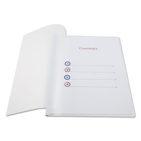 Clear View Report Cover With Slide-on Binder Bar, 20 Sheets, White, 25 Per Pack