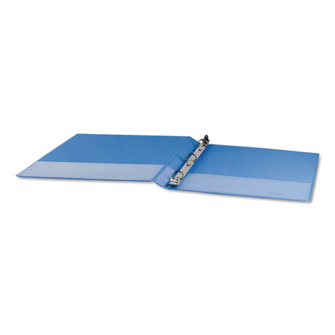 Deluxe Round Ring View Binder, 3 Rings, 0.5" Capacity, 11 X 8.5, Light Blue