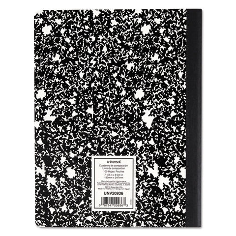 Composition Book, Wide-legal Rule, Black Marble Cover, 9.75 X 7.5, 100 Sheets, 6-pack