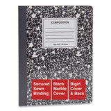Composition Book, Wide-legal Rule, Black Marble Cover, 9.75 X 7.5, 100 Sheets, 6-pack