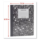 Composition Book, Wide-legal Rule, Black Marble Cover, 9.75 X 7.5, 100 Sheets, 6-pack