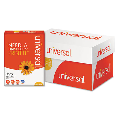 Copy Paper, 92 Bright, 20 Lb, 8.5 X 11, White, 500 Sheets-ream, 10 Reams-carton
