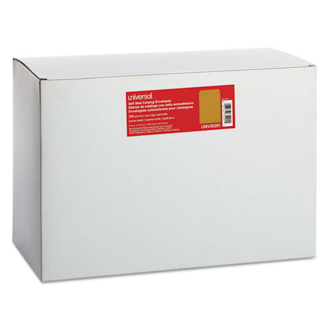 Self-stick Open-end Catalog Envelope, #12 1-2, Square Flap, Self-adhesive Closure, 9.5 X 12.5, Brown Kraft, 250-box