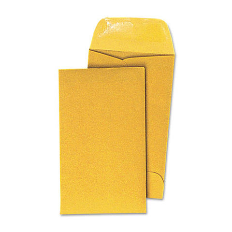 Kraft Coin Envelope, #3, Round Flap, Gummed Closure, 2.5 X 4.25, Light Brown Kraft, 500-box