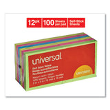 Self-stick Note Pads, 3 X 3, Assorted Neon Colors, 100-sheet, 12-pack