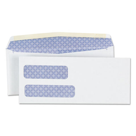 Double Window Business Envelope, #9,  Blade Flap, Gummed Closure, 3.88 X 8.88, White, 500-box