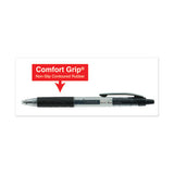 Comfort Grip Retractable Gel Pen, 0.7mm, Black Ink, Clear-black Barrel, 36-pack