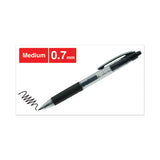 Comfort Grip Retractable Gel Pen, 0.7mm, Black Ink, Clear-black Barrel, 36-pack
