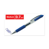 Comfort Grip Retractable Gel Pen, 0.7mm, Blue Ink, Clear-blue Barrel, 36-pack
