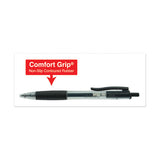 Comfort Grip Retractable Gel Pen, 0.7mm, Black Ink, Smoke Barrel, Dozen