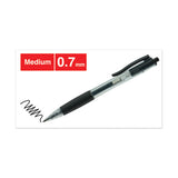 Comfort Grip Retractable Gel Pen, 0.7mm, Black Ink, Smoke Barrel, Dozen