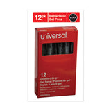 Comfort Grip Retractable Gel Pen, 0.7mm, Black Ink, Smoke Barrel, Dozen