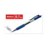 Comfort Grip Retractable Gel Pen, 0.7mm, Blue Ink, Translucent Blue Barrel, Dozen