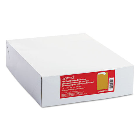 Peel Seal Strip Catalog Envelope, #10 1-2, De Flap, Self-adhesive Closure, 9 X 12, Natural Kraft, 100-box