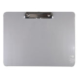 Plastic Brushed Aluminum Clipboard, Landscape, 1-2" Capacity, 11 X 8 1-2