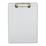 Plastic Brushed Aluminum Clipboard, Portrait, 1-2" Capacity, 8 1-2 X 11