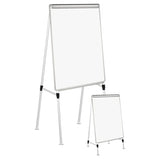 Dry Erase Easel Board, Easel Height: 42" To 67", Board: 29" X 41", White-silver