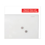 Frameless Magnetic Glass Marker Board, 36" X 24", White