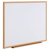 Dry Erase Board, Melamine, 48 X 36, Oak Frame