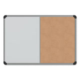 Cork-dry Erase Board, Melamine, 24 X 18, Black-gray Aluminum-plastic Frame