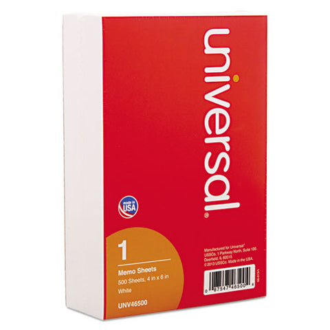 Loose White Memo Sheets, 4 X 6, Unruled, Plain White, 500-pack