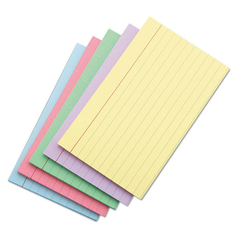 Index Cards, 4 X 6, Blue-salmon-green-cherry-canary, 100-pack