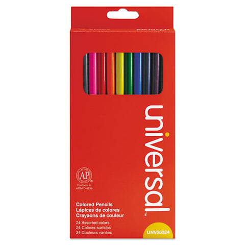 Woodcase Colored Pencils, 3 Mm, Assorted Lead-barrel Colors, 24-pack
