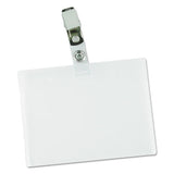 Deluxe Clear Badge Holder W-garment-safe Clips, 2.25 X 3.5, White Insert, 50-box