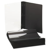 Paper Report Cover, Tang Clip, Letter, 1-2" Capacity, Clear-black, 25-box