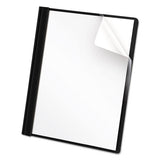 Clear Front Report Cover, Tang Fasteners, Letter Size, Black, 25-box
