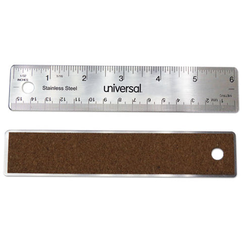 Stainless Steel Ruler, Standard-metric, 6"