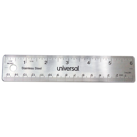 Stainless Steel Ruler, Standard-metric, 6"
