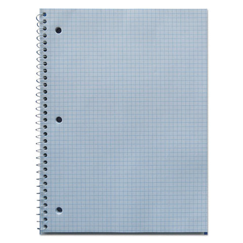 Wirebound Notebook, 4 Sq-in Quadrille Rule, 10.5 X 8, White, 70 Sheets
