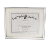 Plastic Document Frame With Mat, 11 X 14 And 8 1-2 X 11 Inserts, Metallic Silver