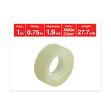 Invisible Tape, 1" Core, 0.75" X 83.33 Ft, Clear, 12-pack