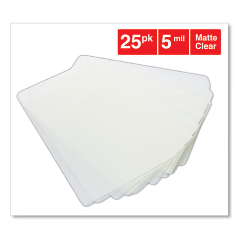 Laminating Pouches, 5 Mil, 5.5" X 3.5", Matte Clear, 25-pack