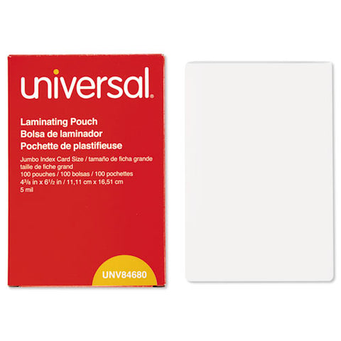 Laminating Pouches, 5 Mil, 6.5" X 4.38", Crystal Clear, 100-box