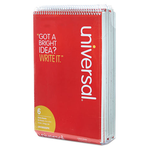 Steno Books, Gregg Rule, 6 X 9, Green Tint, 80 Sheets, 6-pack