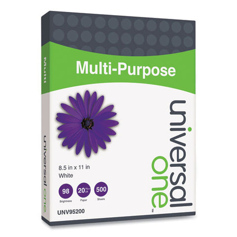 Multipurpose Paper, 96 Bright, 20 Lb, 8.5 X 11, Bright White, 500 Sheets-ream, 5 Reams-carton