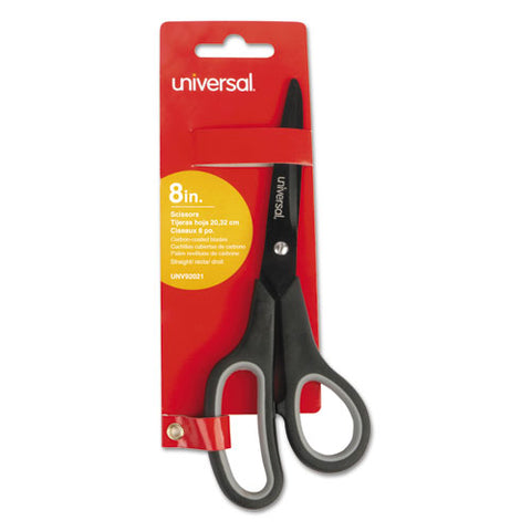 Industrial Carbon Blade Scissors, 8" Long, 3.5" Cut Length, Black-gray Straight Handle