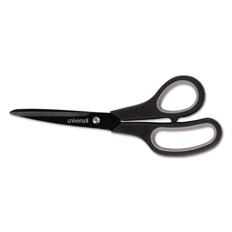 Industrial Carbon Blade Scissors, 8" Long, 3.5" Cut Length, Black-gray Straight Handle