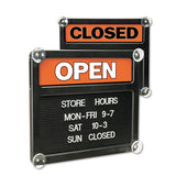 Double-sided Open-closed Sign W-plastic Push Characters, 14 3-8 X 12 3-8