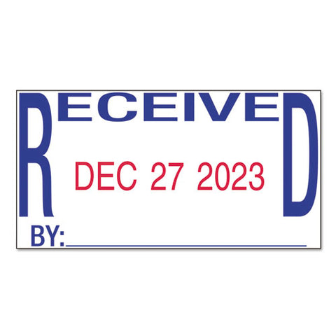 Trodat Economy Stamp, Dater, Self-inking, 1 5-8 X 1, Blue-red
