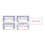 Economy 5-in-1 Date Stamp, Self-inking, 1 X 1 5-8, Blue-red