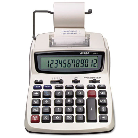 1208-2 Two-color Compact Printing Calculator, Black-red Print, 2.3 Lines-sec
