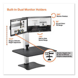 High Rise Electric Dual Monitor Standing Desk Workstation, 28" X 23" X 20.25", Black-aluminum