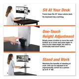 High Rise Electric Dual Monitor Standing Desk Workstation, 28" X 23" X 20.25", Black-aluminum